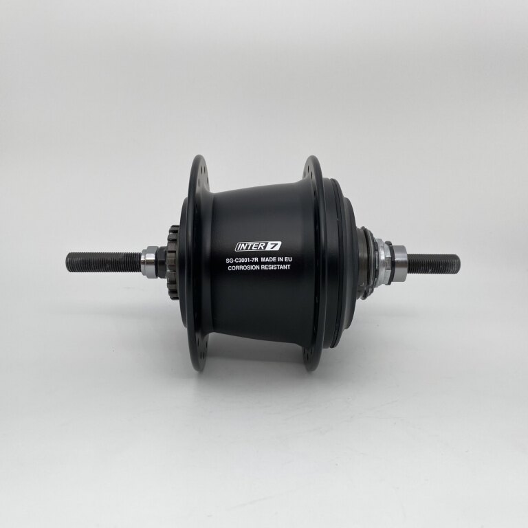 Achternaaf / 132 MM / Vaste as 180 MM / Rollerbrake of Velgrem / 36GTS / Shimano / Nexus Inter 7 SG-C3001-7R / 7S / Zwart / City