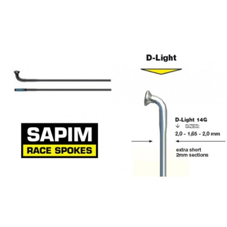 Sapim spaken14G D-Light D.Butted zilver