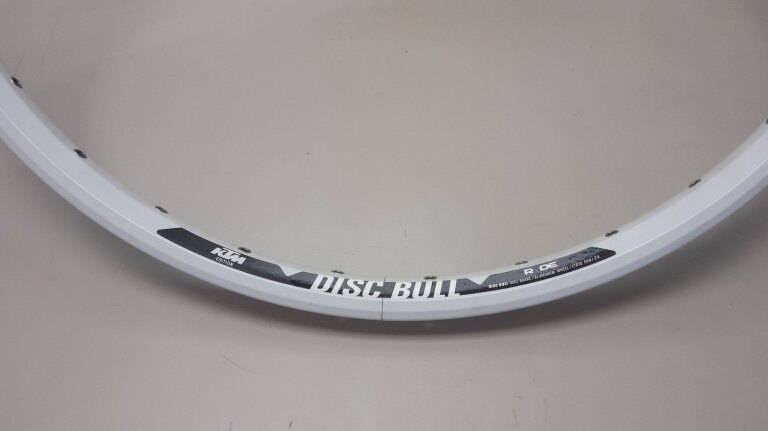 Rim / 559X24C / 32GTS / Double-walled / Single eyelets / Rigida - Ryde / Discbull KTM Edition / White