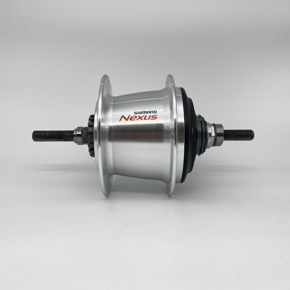 Hinterradnabe / 127 MM / Feste Welle 180 MM / Rollerbrake / 32GTS / Shimano / Nexus Inter 7 SG-C3001-7R / 7S / Silber / City 