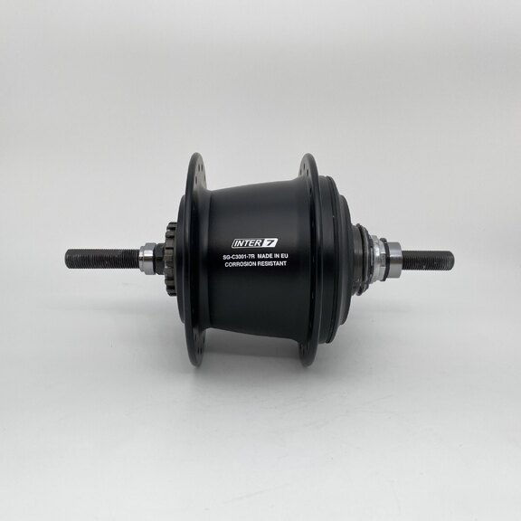 Rear hub / 132 MM / Fixed axle 180 MM / Rollerbrake or Rim brake / 36GTS / Shimano / Nexus Inter 7 SG-C3001-7R / 7S / Black / City 