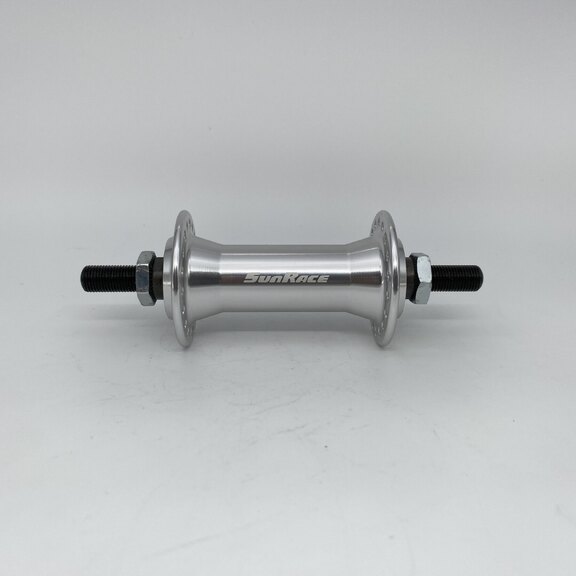 Front hub / 100 MM / Fixed axle 140 MM / Rim brake / 36GTS / Sunrace / HBM45F / Silver / City 