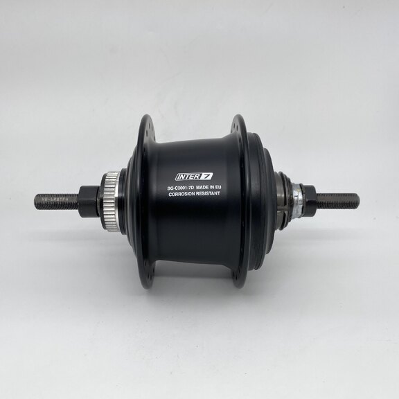 Rear hub / 135 MM / Fixed axle 187 MM / Disc (Centerlock) / 36GTS / Shimano / Nexus Inter 7 SG-C3001-7D / 7S / Black / City 