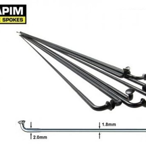 Sapim-Speichen 14G Rennrad schwarz  2.0 - 1.8 - 2.0 