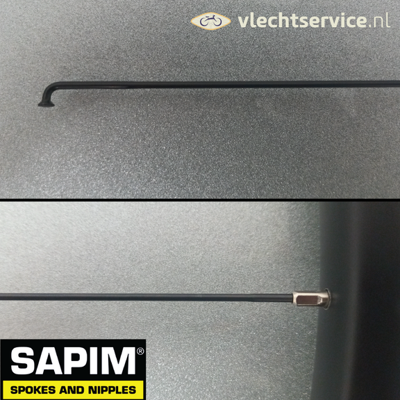 Sapim Race 14G 2.0 - 1.8 - 2.0 MM Stainless Steel Black - Silver nipples 