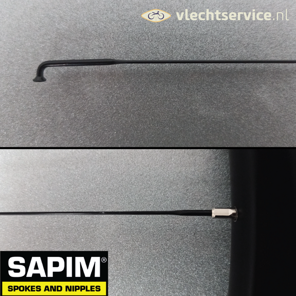 Sapim CX-Ray 14G 2.0 MM Stainless Steel Black - Silver nipples 