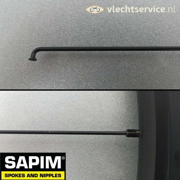 Sapim Leader 13G of 14G 2.3 of 2.0 MM RVS Zwart - Zwarte nippels 