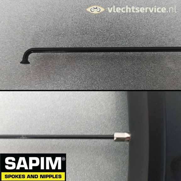 Sapim Leader 13G or 14G 2.3 or 2.0 MM Stainless Steel Black - Silver nipples 