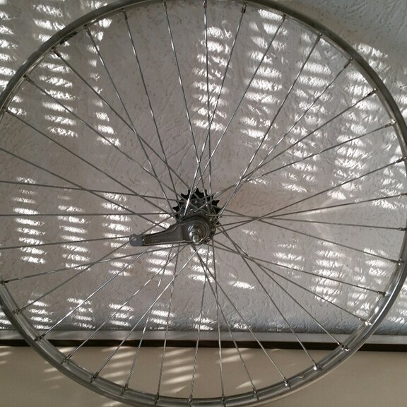 Rear wheel / 635X22C / Van Schothorst / ST32 RVS / Silver / Shimano / CB-E110 / 1S / 100 MM / Coaster brake / City 