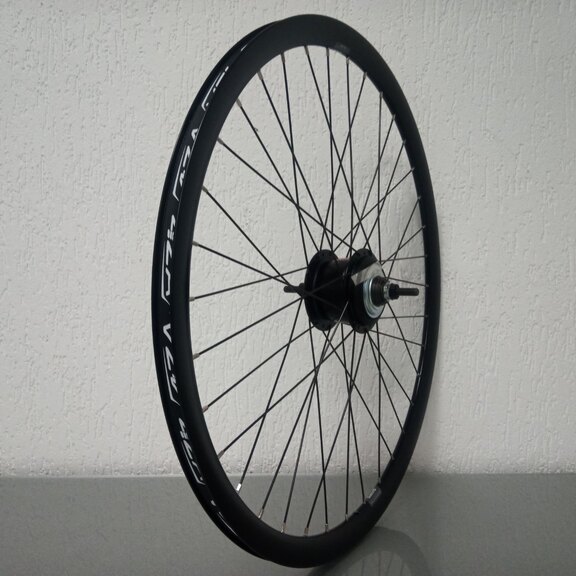 Roue arrière / 622X19C / Rigida - Ryde / Dutch 19 / Noir / Shimano / Nexus Inter 8 SG-C6001-8D / 8S / 135 MM / Disc (Centerlock) / Tour 