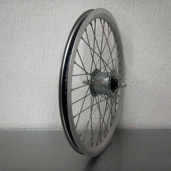 Roue avant / 406X19C / Rigida - Ryde / X-Plorer / Argent / Shimano / DH-C6000-3R-N 6V-3.0W Dynamo / / 100 MM / Frein à rouleaux / Cargo 