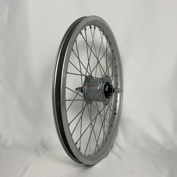 Front wheel / 406X19C / Rigida - Ryde / Stratos / Silver / Shimano / DH-C6000-3R-N 6V-3.0W Dynamo / / 100 MM / Roller brake / Cargo 