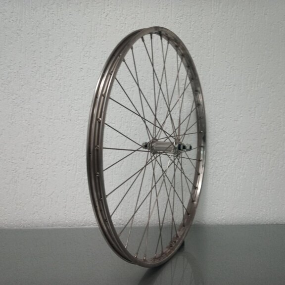 Roue avant / 559X22C / Van Schothorst / Acier inoxydable ST32 / Argent / Union / Autres / / 100 MM / Frein à rétropédalage / City 