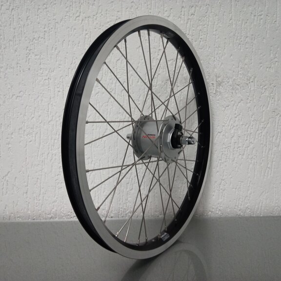 Roue avant / 406X25C / Rigida - Ryde / Andra 40 / Noir / Shimano / DH-C3000-3N-NT 6V-3.0W Dynamo / / 100 MM / Frein sur jante / Cargo 